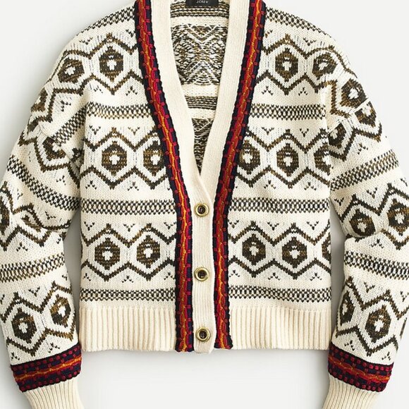 J. CREW Diamond Fair Island Cardigan - Picture 2 of 8